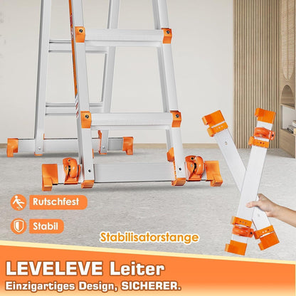 6m Ausziehleiter mit Stabilisator & Rollen – Vielseitig & Sicher