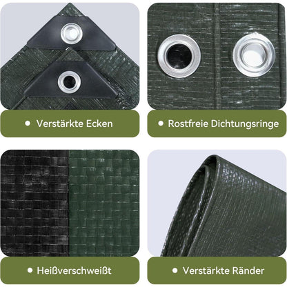 Schwerlast-Abdeckplane 5x6m – Wasserdicht, UV-Beständig & Reissfest
