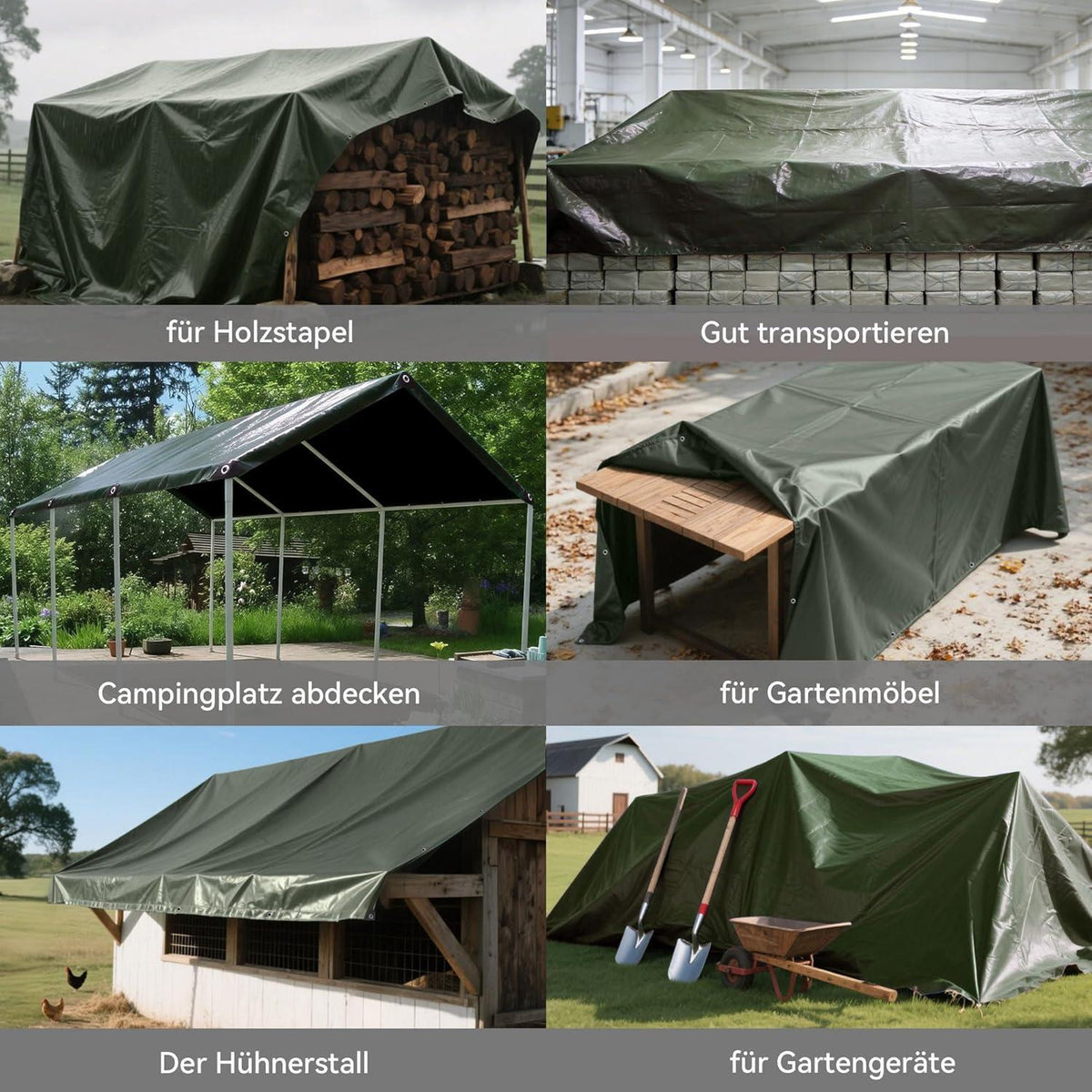 Schwerlast-Abdeckplane 4x4m – Wasserdicht, UV-Beständig & Reißfest