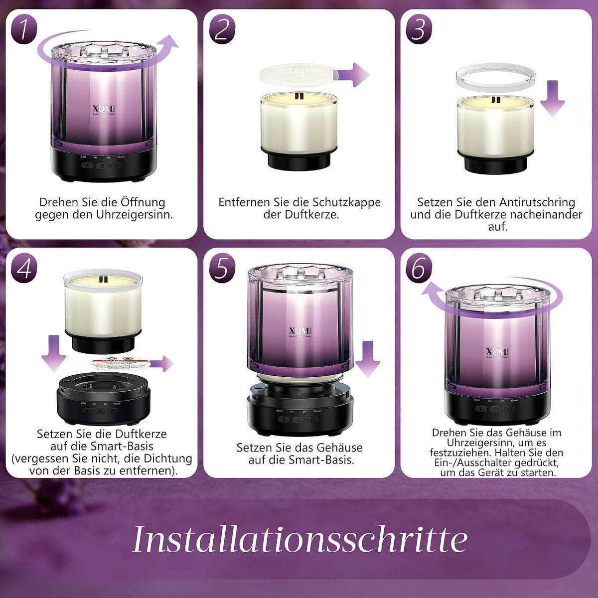 Smart Scent Candle Nachfüllset – 4er Luxus Duftkollektion