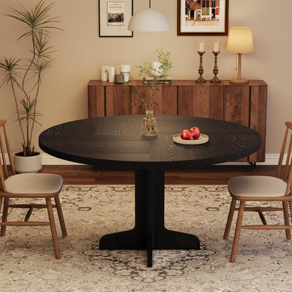 Runder Esstisch 120cm Holzfuß Schwarz – Modern & Vielseitig