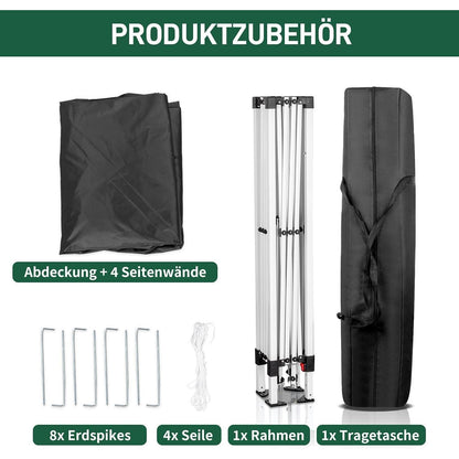 3x3m Faltpavillon – Wasserdicht, Stabil & UV-Schutz für Garten & Camping