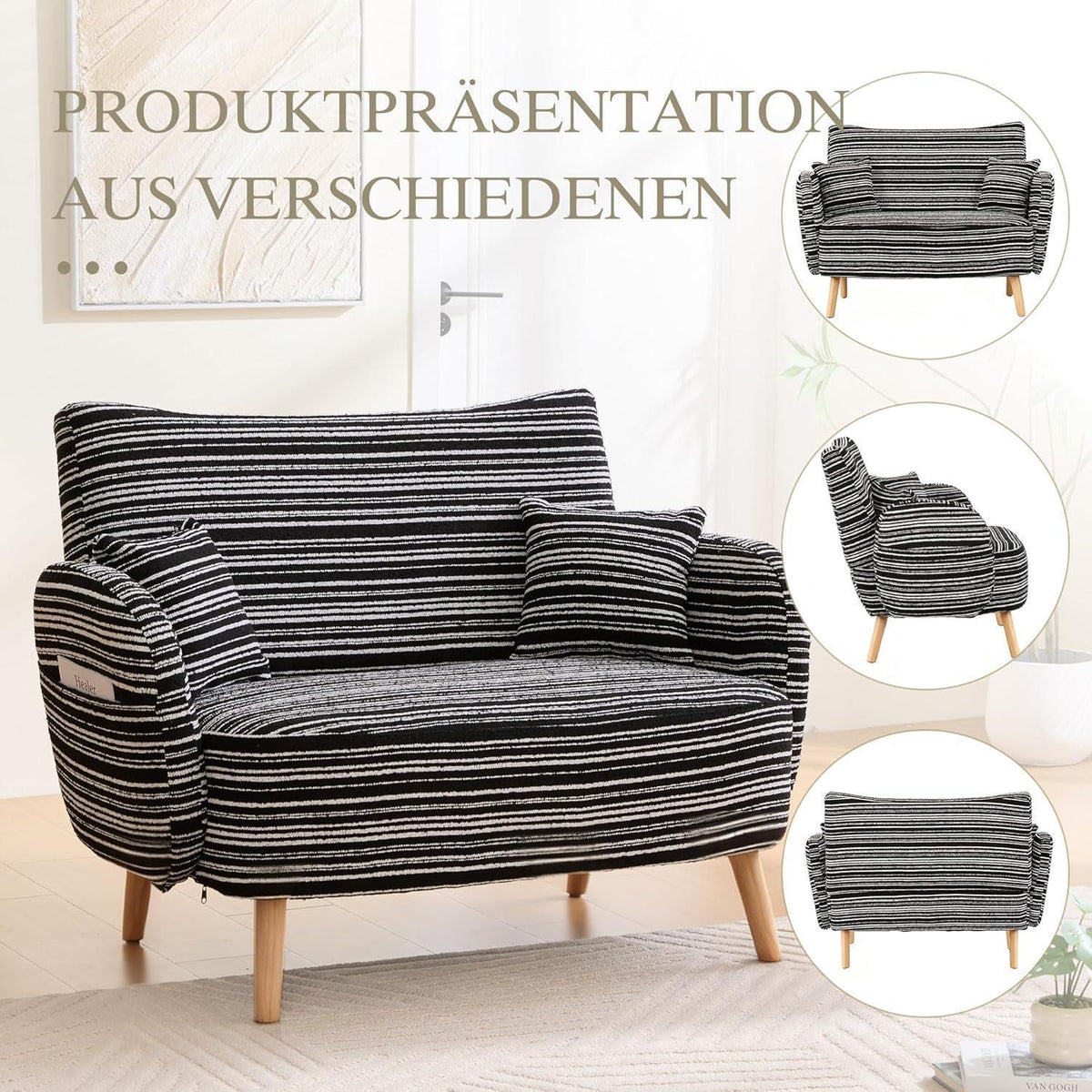Ohrensessel Relaxsessel Schwarz – Bequemer Lesesessel mit Stauraum