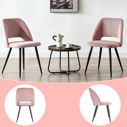 2er Set Esszimmerstühle Rosa Cordstoff, Ergonomisch & Robust