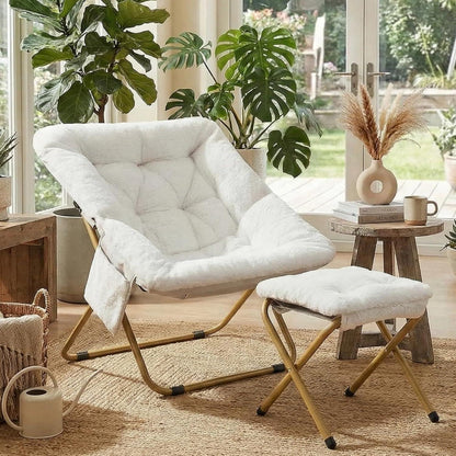 Clevich Relaxsessel mit Hocker, Klappbar & Komfortabel