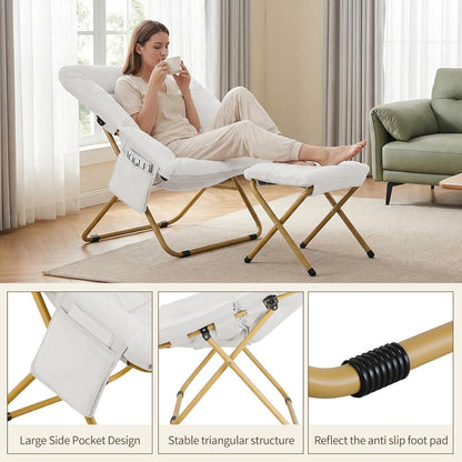 Clevich Relaxsessel mit Hocker, Klappbar & Komfortabel