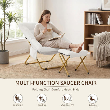 Clevich Relaxsessel mit Hocker, Klappbar & Komfortabel