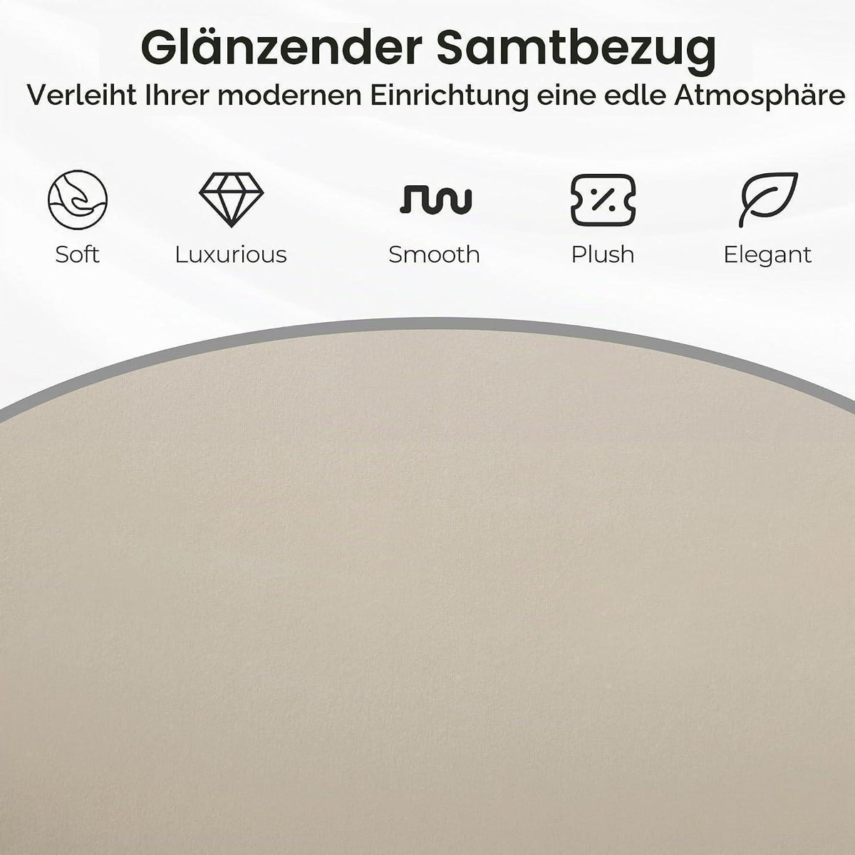 Drehstuhl Esszimmer Beige – Samt Sessel mit Armlehnen