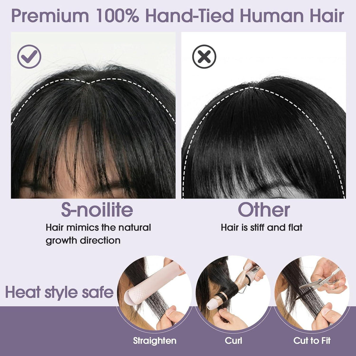 Echthaar Topper mit Pony – Volumen & natürliche Fülle