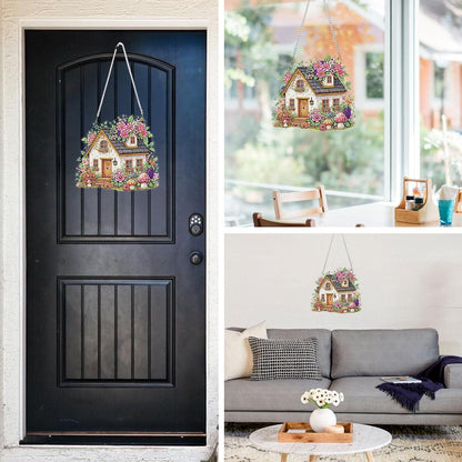 5D Diamantmalerei Anhänger – Bunte Blumen für Fenster & Garten