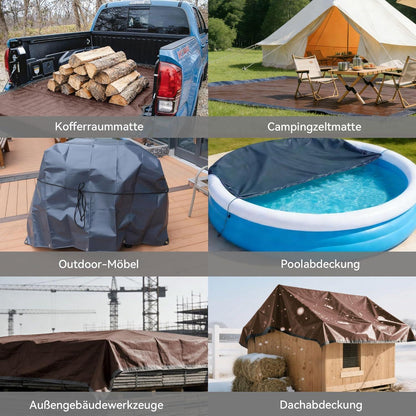 Schwere Abdeckplane 5x6m | 280g/m² | Reißfest & Wasserdicht