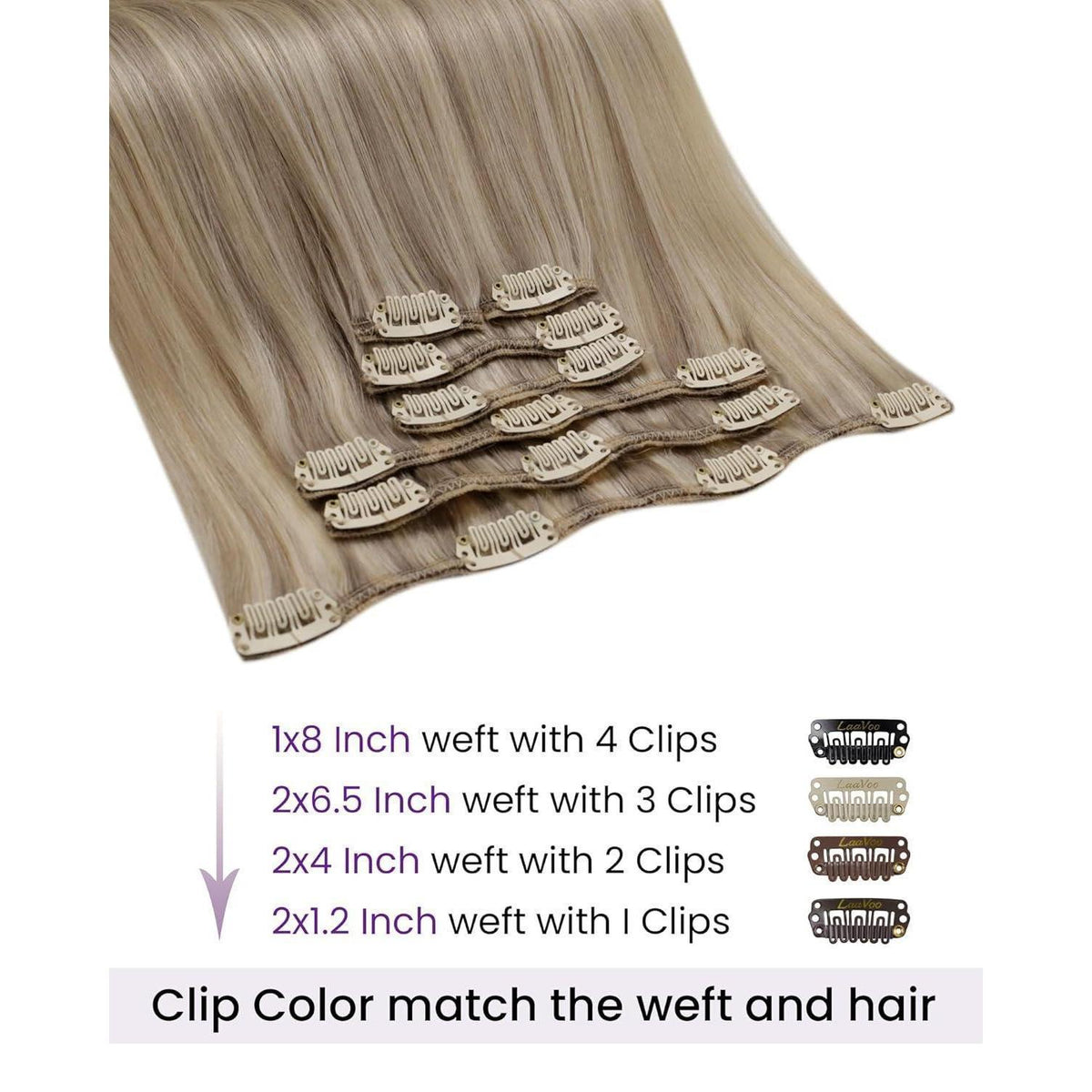 Echthaar Clip-in Extensions Blond 50cm – 7 Stück