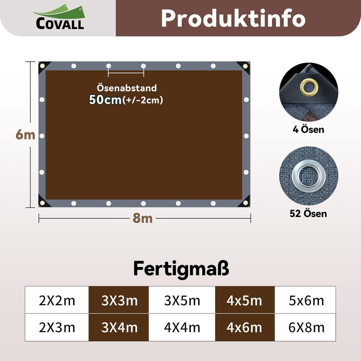 Schwere Abdeckplane 6x8m | 280g/m² | Reißfest & UV-beständig