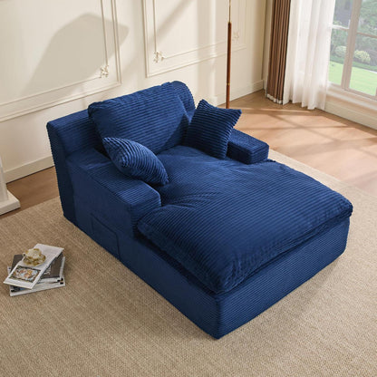 160cm Chaiselongue Sofa mit Schlafsofa Funktion – Navyblau