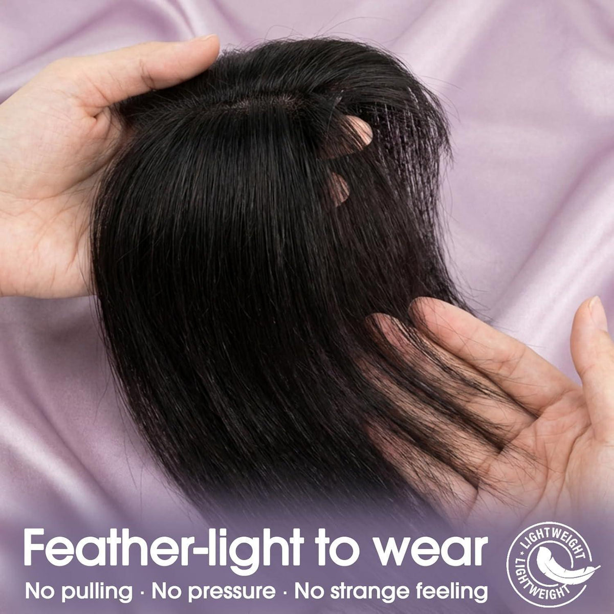 Echthaar Topper mit Pony – Volumen & natürliche Verdichtung