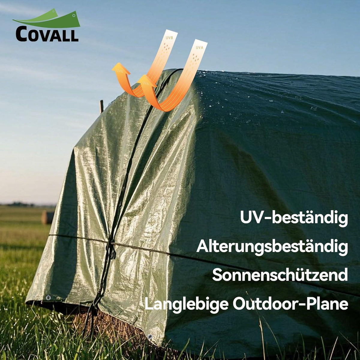 Grüne Abdeckplane 10x10m | Wasserdicht, UV-Beständig & Reißfest