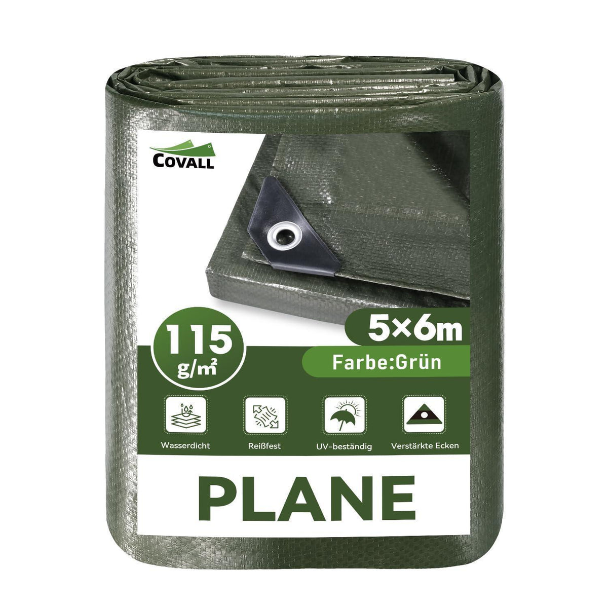 Grüne Abdeckplane 5x6m | Wasserdicht & Reißfest | Für Garten, Camping & Auto