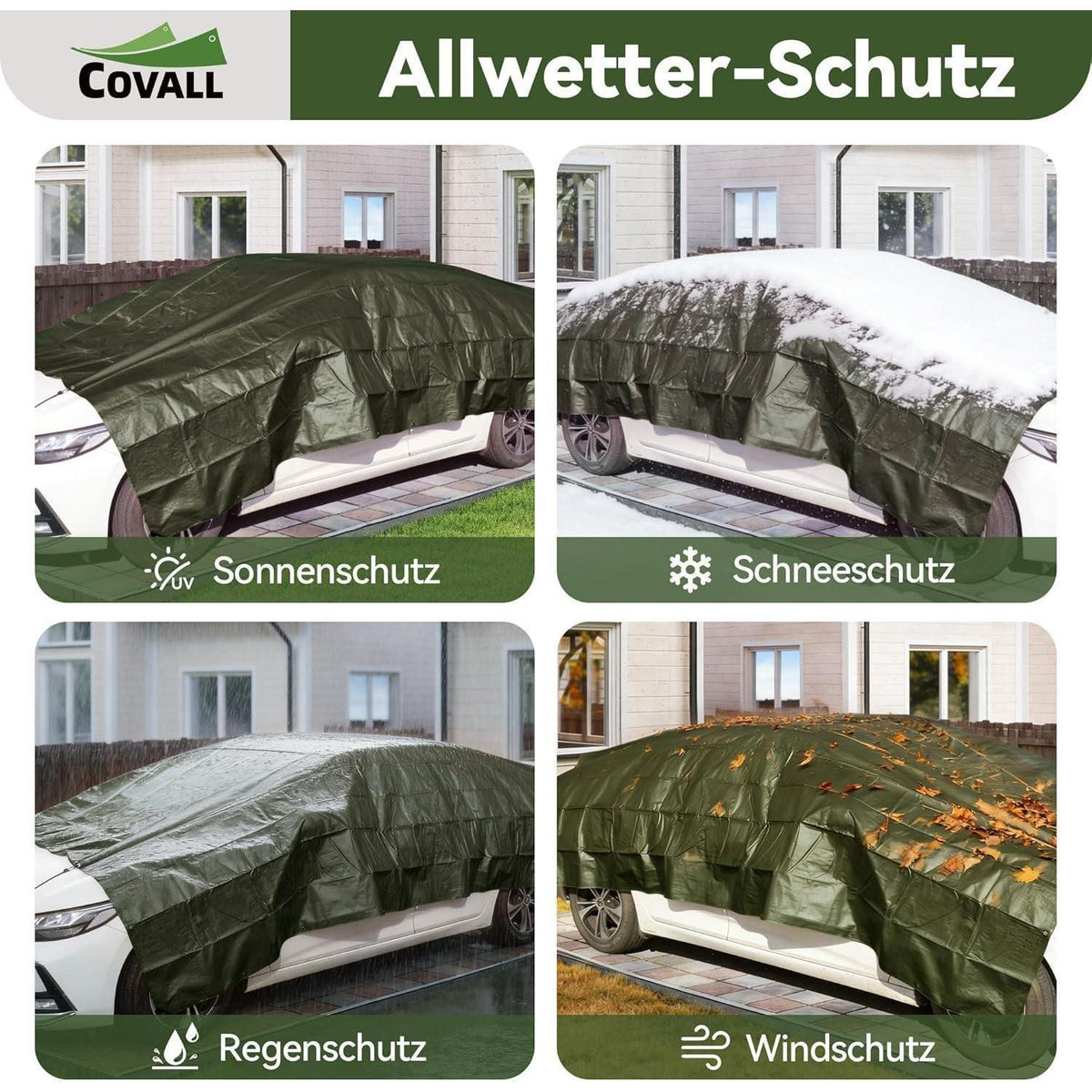 Grüne Abdeckplane 5x6m | Wasserdicht & Reißfest | Für Garten, Camping & Auto