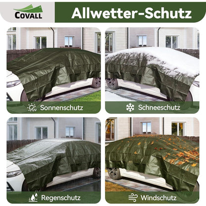Grüne Abdeckplane 8x10m | Wasserdicht, UV-beständig & Reißfest