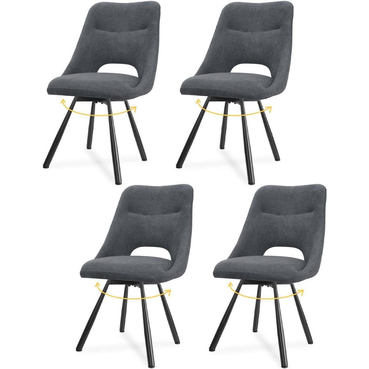 Drehbare Esszimmerstühle Set 4x, Dunkelgrau