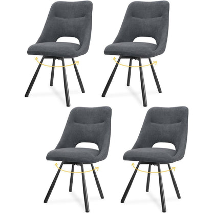 Drehbare Esszimmerstühle Set 4x, Dunkelgrau