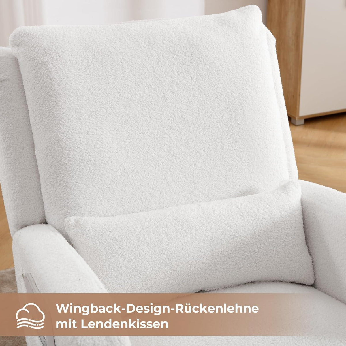 Schaukelstuhl mit Lendenkissen – Bequemer Lesesessel für Wohnzimmer