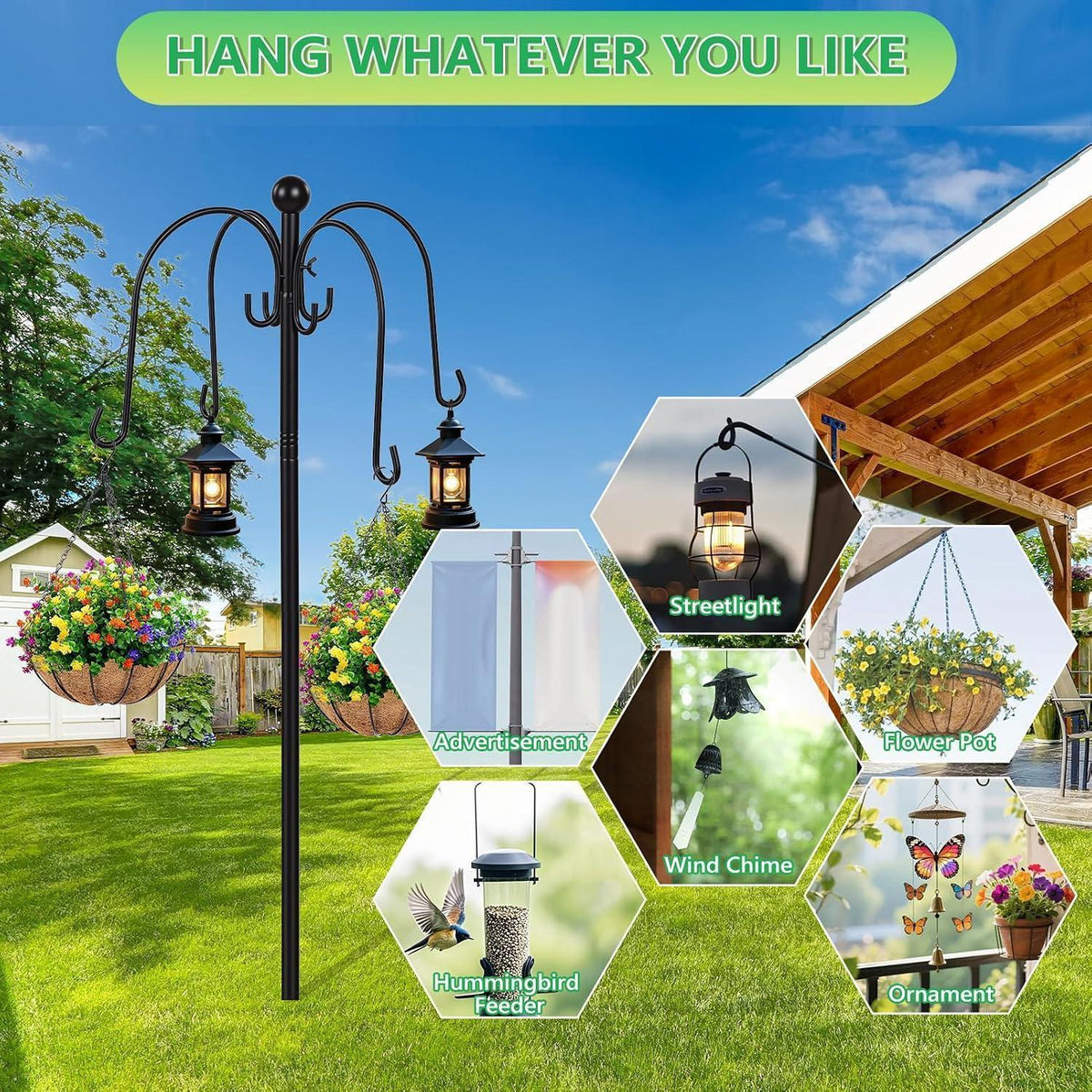 88 cm Schäferhaken Garten Höhenverstellbar mit 5 Zinken
