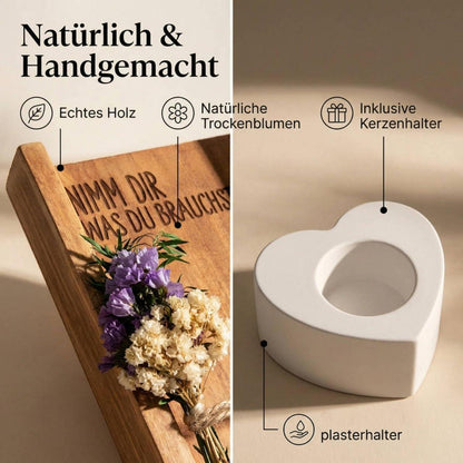 Geburtstagsgeschenk Kerzen-Set für Frauen mit Holzbox
