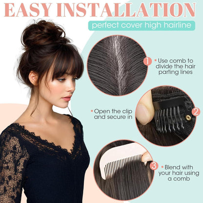 Clip-in Pony – Französisch, Kastanienbraun, für jeden Look