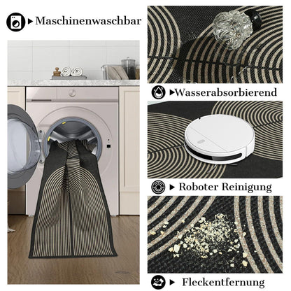 Webteppich Läufer 80x300cm Rutschfest & Waschbar – Modern für Flur & Küche