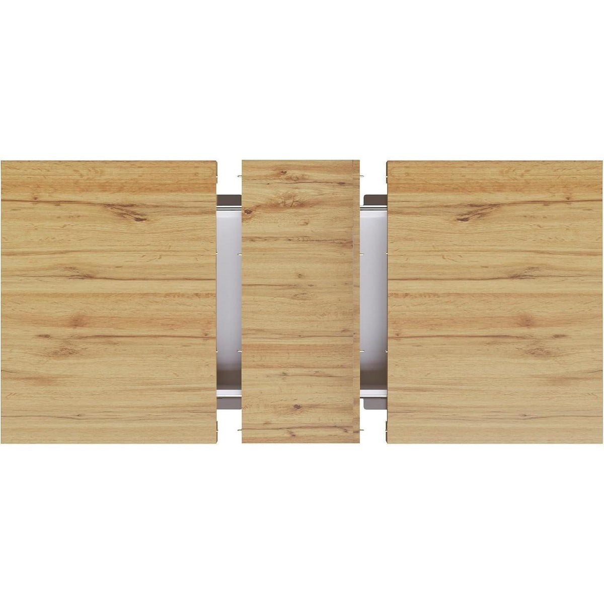 Auszugstisch Holzfurnier mit Stauraum & Sonnenrelief