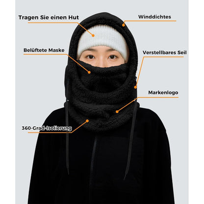 Sturmhaube Fleece Thermo Balaclava Damen Herren Winter Schwarz