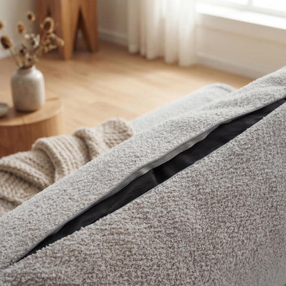 275cm L-förmiges Schlafsofa, 4-Sitzer Cloud-Velours Grau