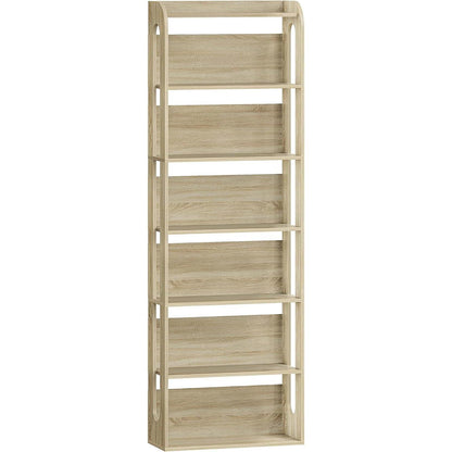 7-stöckiges Bücherregal Eichefarben | Standregal für Wohnzimmer & Schlafzimmer