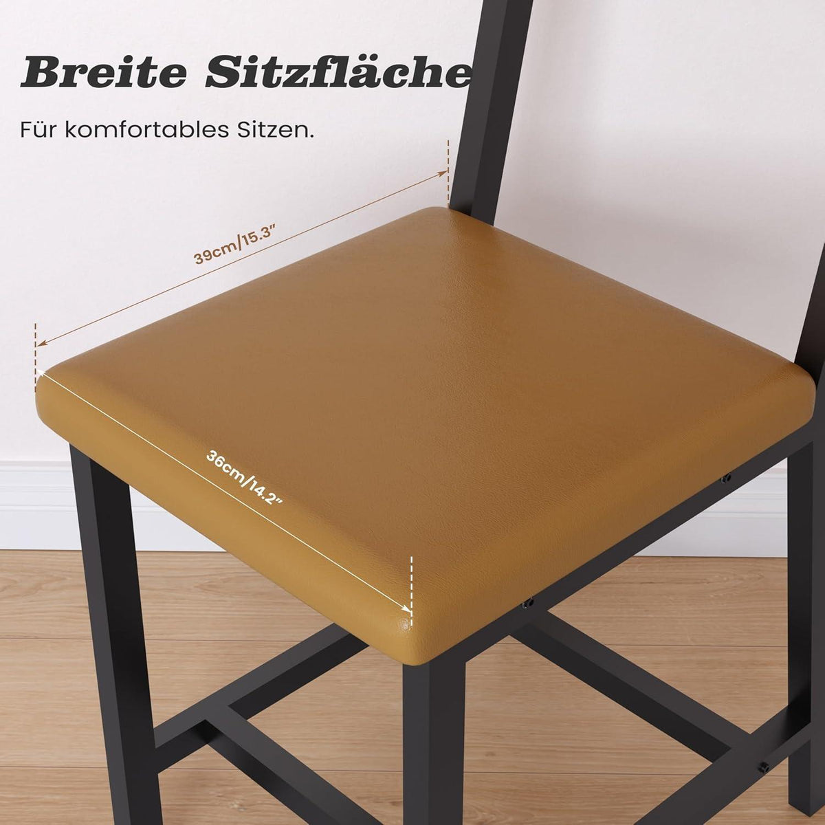 Esszimmerstühle 4er Set Vintage Braun mit Polsterung