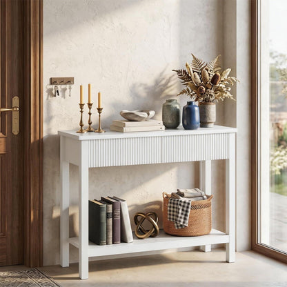 Konsolentisch mit Wellenfront-Schubladen, schmaler Flurtisch 100x30x80 cm
