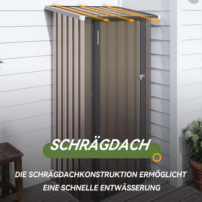 Metallschuppen 3x2 ft abschließbar – Gartenhaus für Werkzeug & Geräte