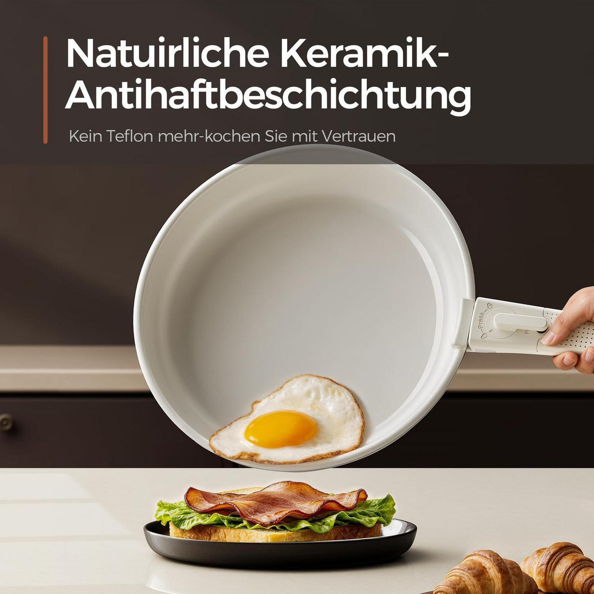 16-teiliges Antihaft-Kochset aus Edelstahl & Keramik