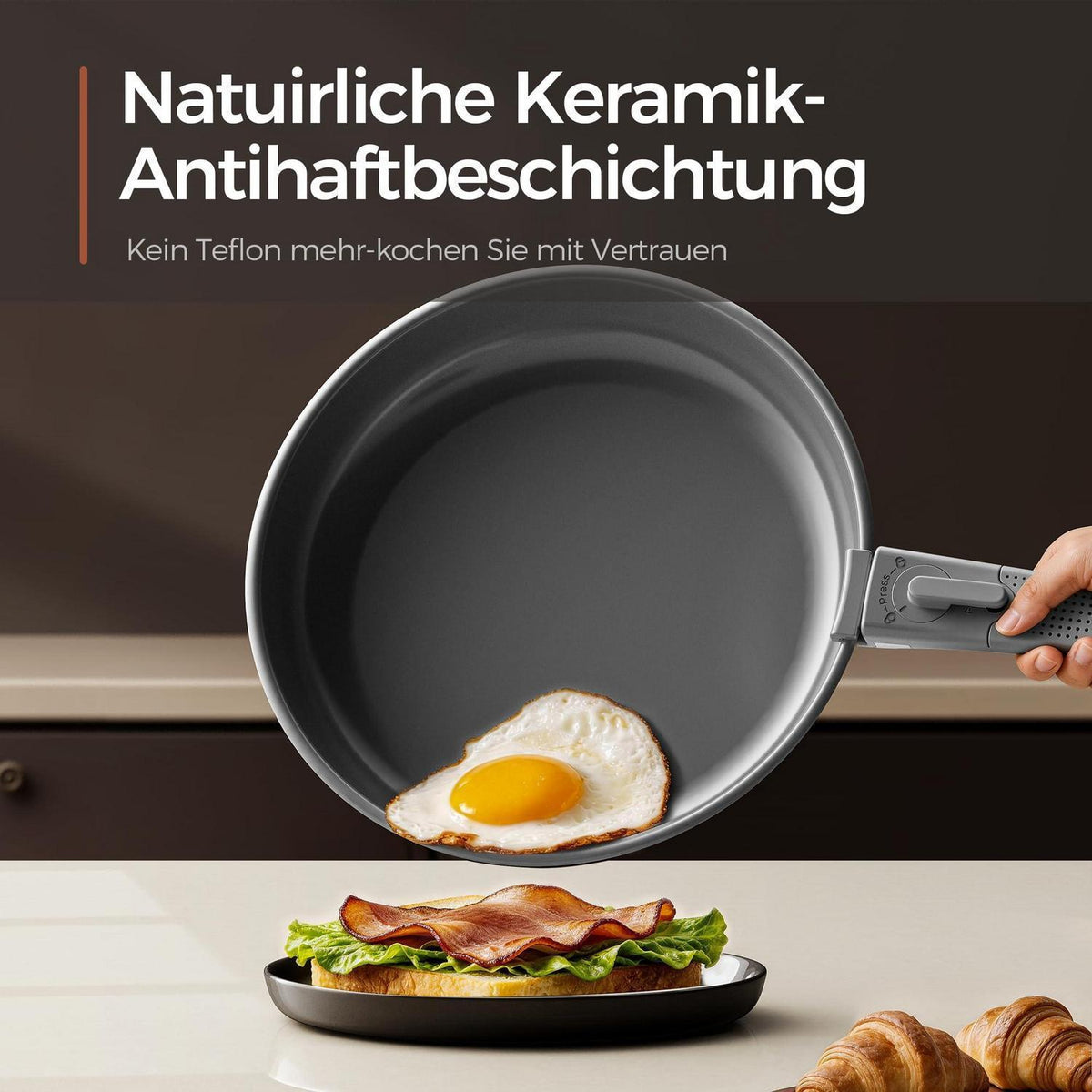 16-teiliges Antihaft-Kochset aus Edelstahl & Keramik
