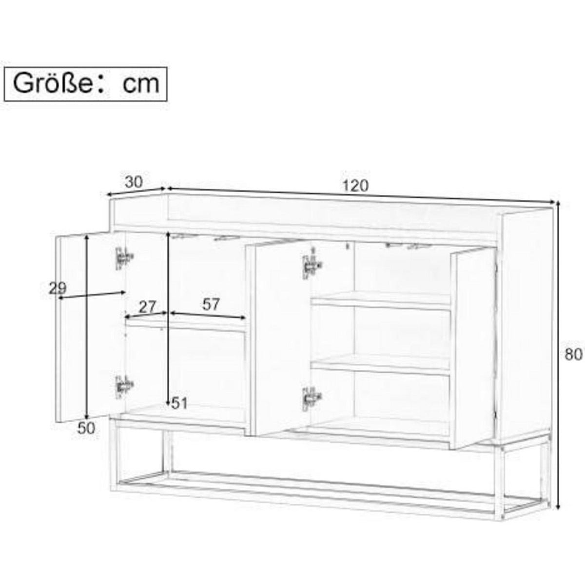 Schmaler Sideboard Schwarz – Griffloser Flur- & Wohnzimmerschrank