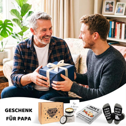 Papa Geschenkset mit Kuscheldecke – Lustiges Vatertagsgeschenk