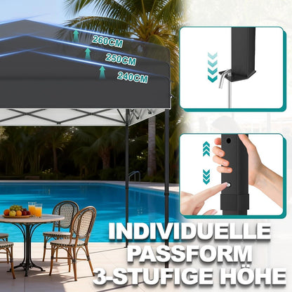 Pop-Up Pavillon 3x3m mit One-Touch – Faltzelt für Garten & Events