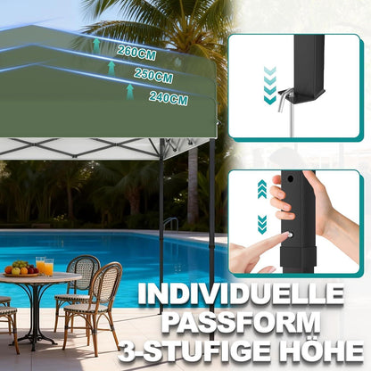 Pop-Up Pavillon 3x3m mit One-Touch – Faltzelt für Garten & Events