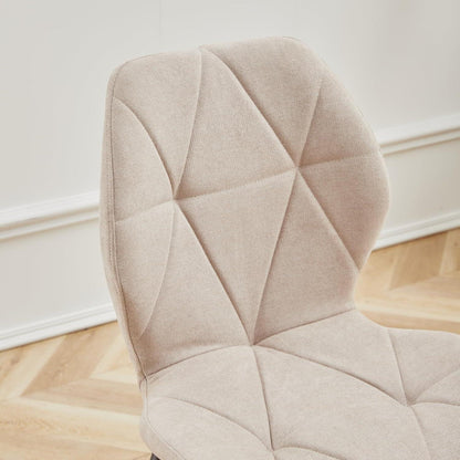 Runder Esstisch Set 100cm & 4 Moderne Leinenstühle (Gelb/Khaki)