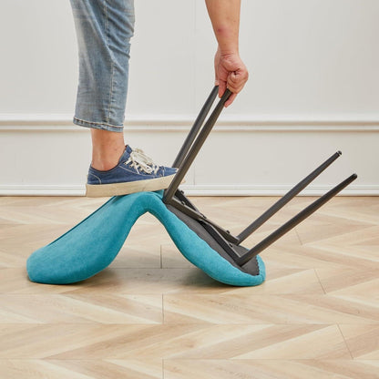 Runder Esstisch Set 100cm mit 4 modernen Leinenstühlen