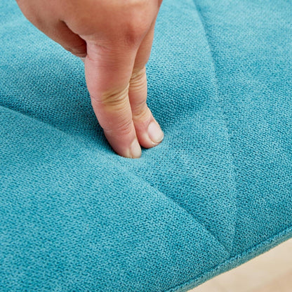 Runder Esstisch Set 100cm & 4 Moderne Leinenstühle Dunkelblau