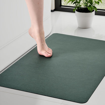 Rutschfeste Badematte super saugfähig 60x120 cm – Grau & Grün