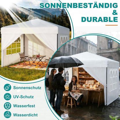 3x3m Pop Up Pavillon – Wasserdicht & Stabil für Garten & Camping
