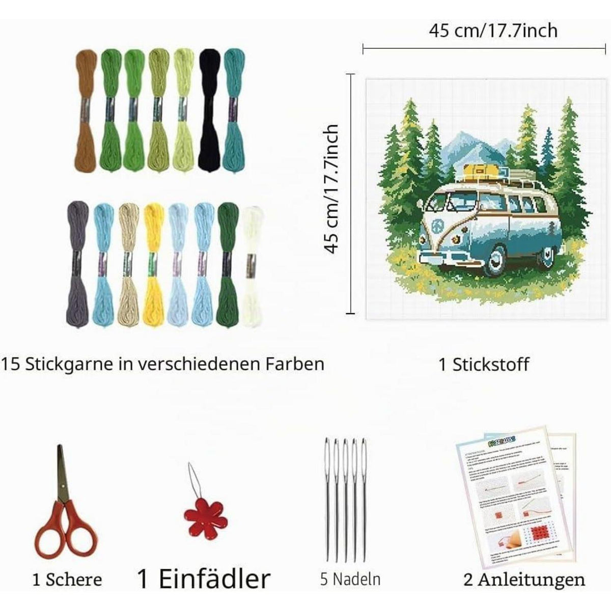 Kreuzstich Set Waldmotiv – Stickanleitung für Anfänger