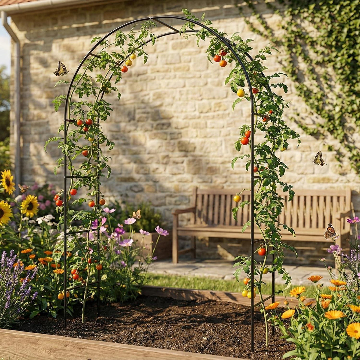 Rosenbogen Metall Garten – Rankhilfe für Rosen & Kletterpflanzen